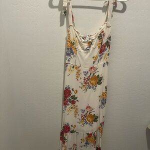 Reformation Floral Maxi Dress - Cream, Red, Yellow, Purple